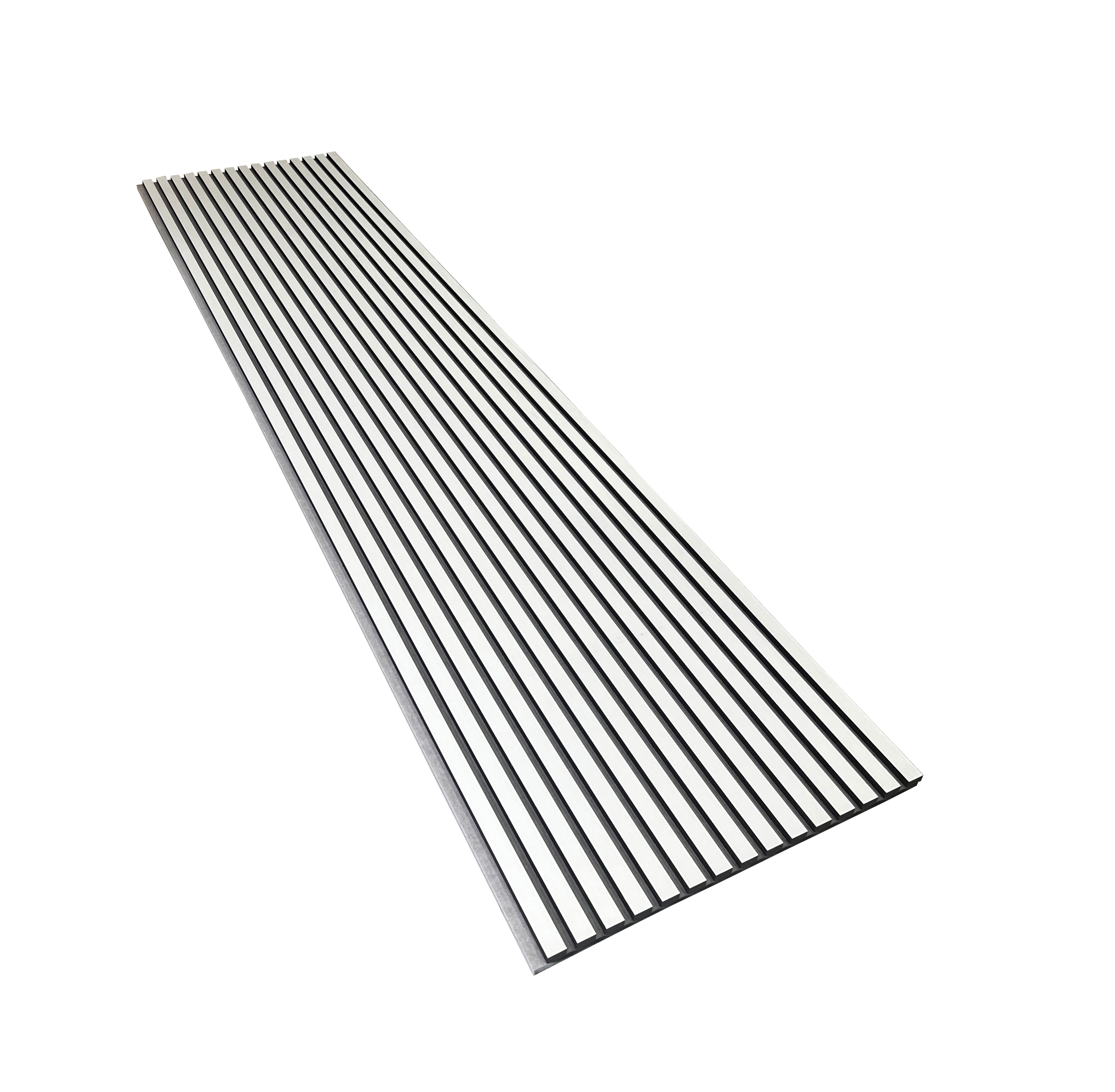 Panou riflat acustic, alb, fetru gri, UnicSpot, 240x60x2.1 cm