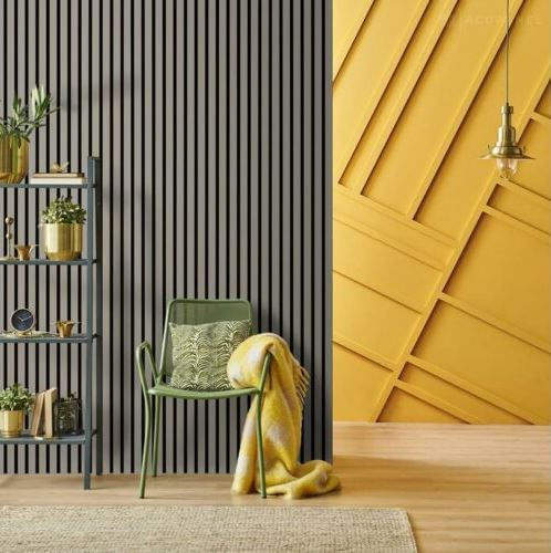 Panou riflat acustic, gri, UnicSpot, 240x60x2.1 cm - 1 | YEO