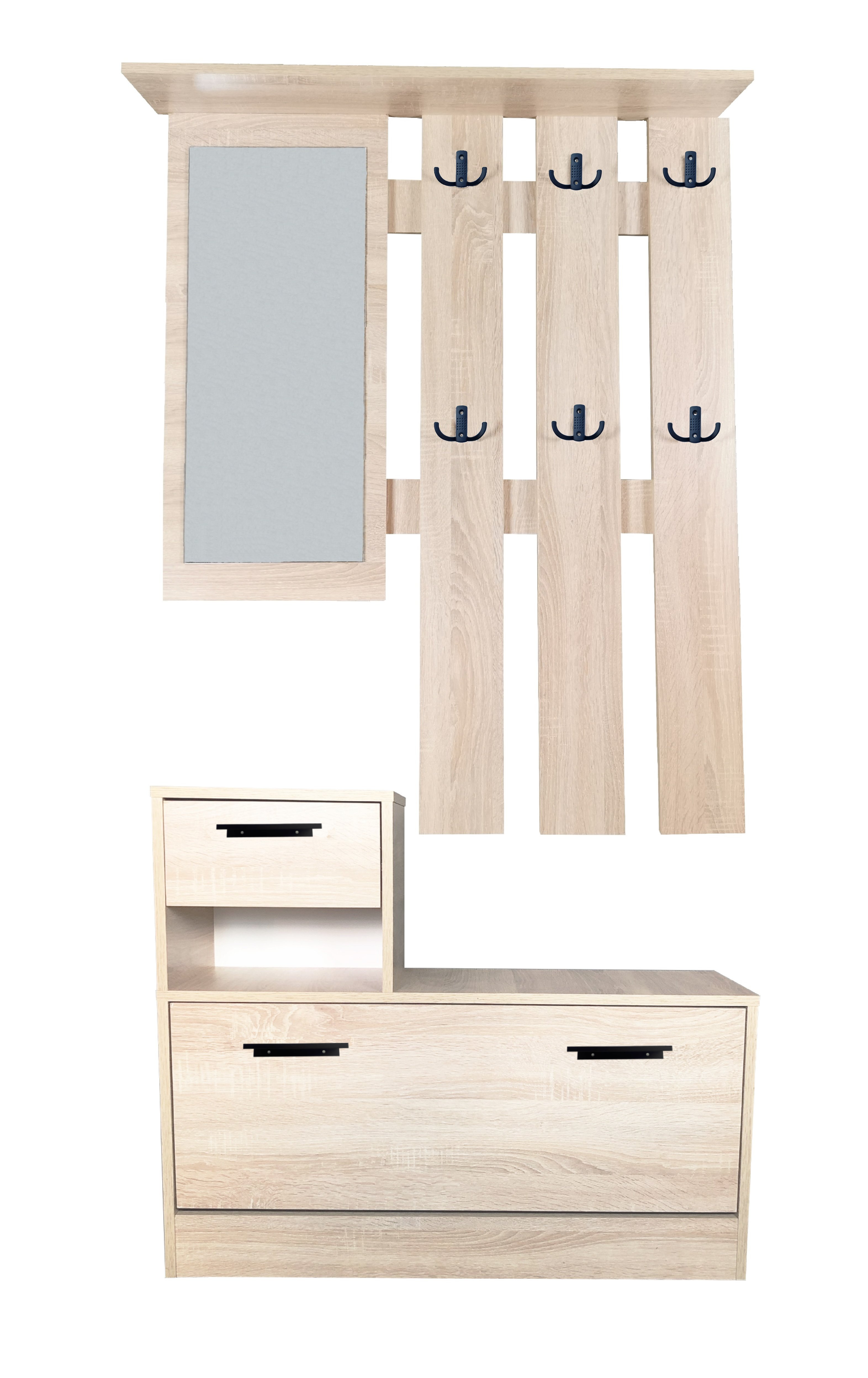 Set mobilier hol Filio, stejar alb, 90x22x116 cm - 3 | YEO