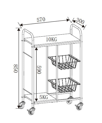 Gheridon multifunctional Tor, negru, 57x30x85 cm - 1 | YEO