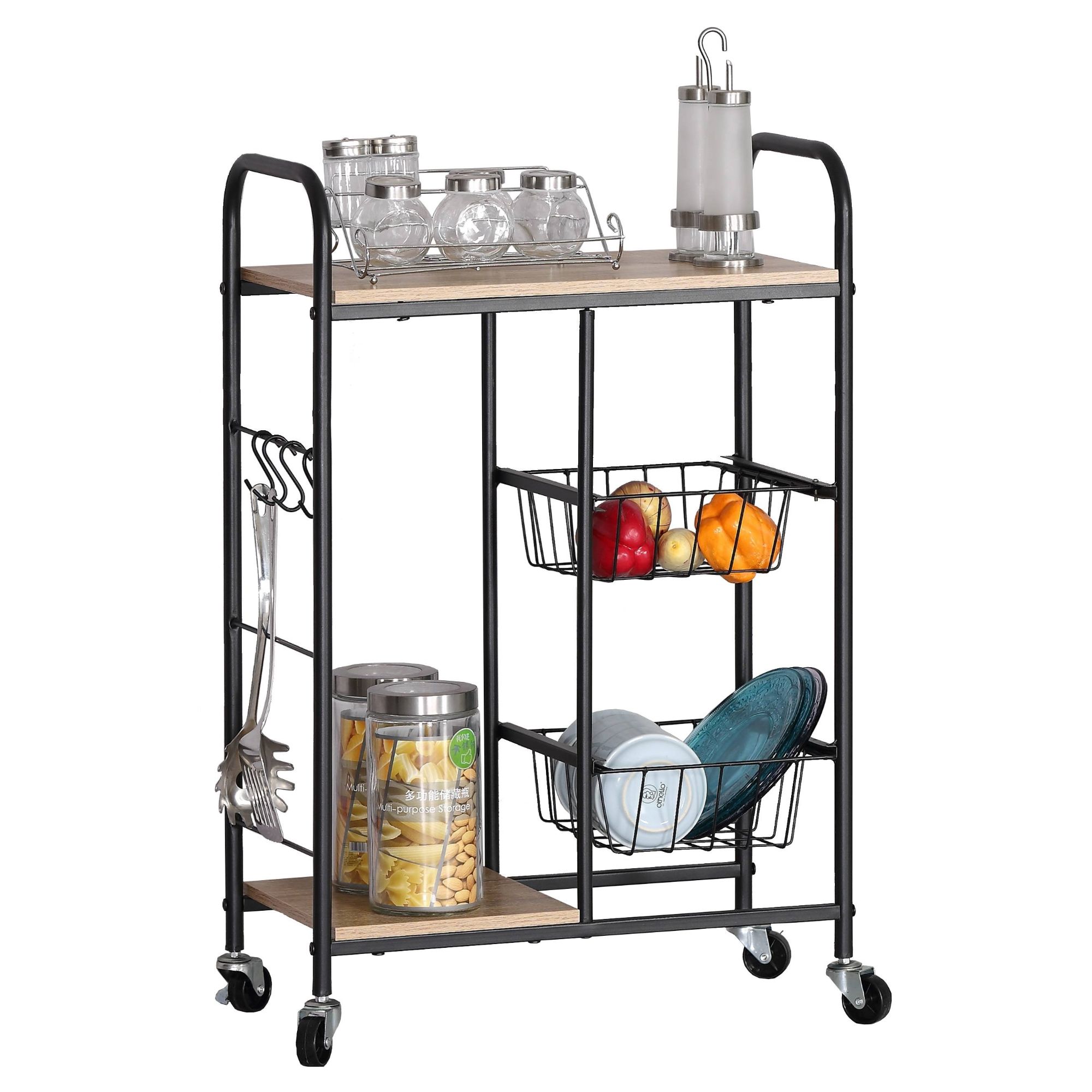 Gheridon multifunctional Tor, negru, 57x30x85 cm - 4 | YEO