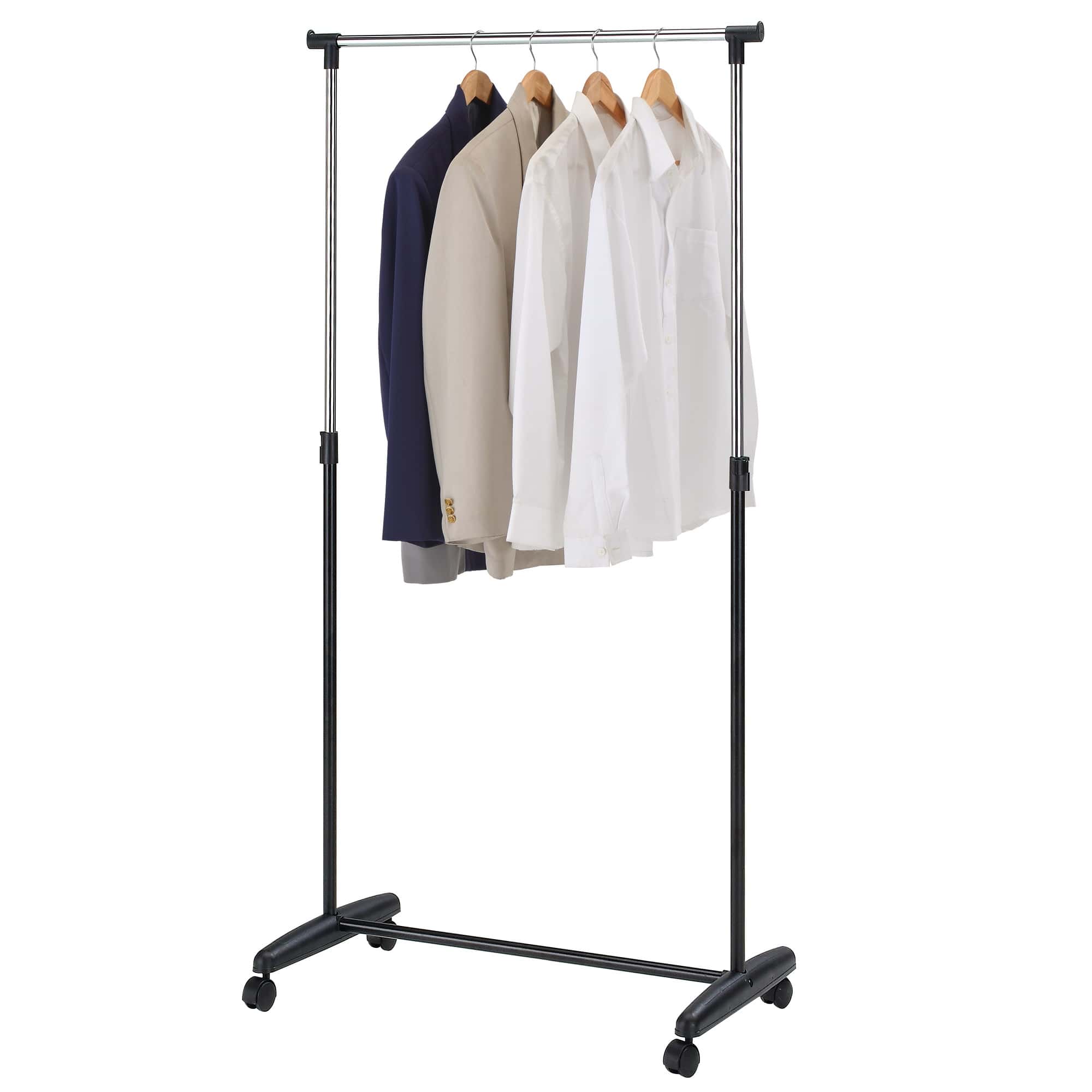 Stand haine simplu, negru, 85x43x95-160 cm