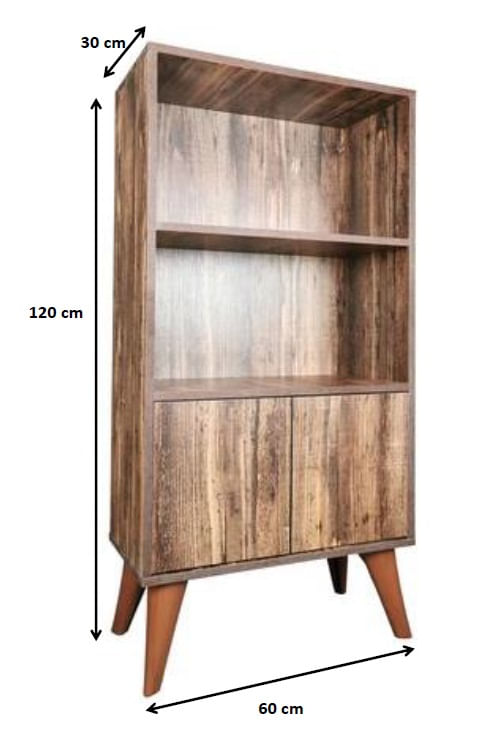 Biblioteca Retro, maro, 60x30x120 cm