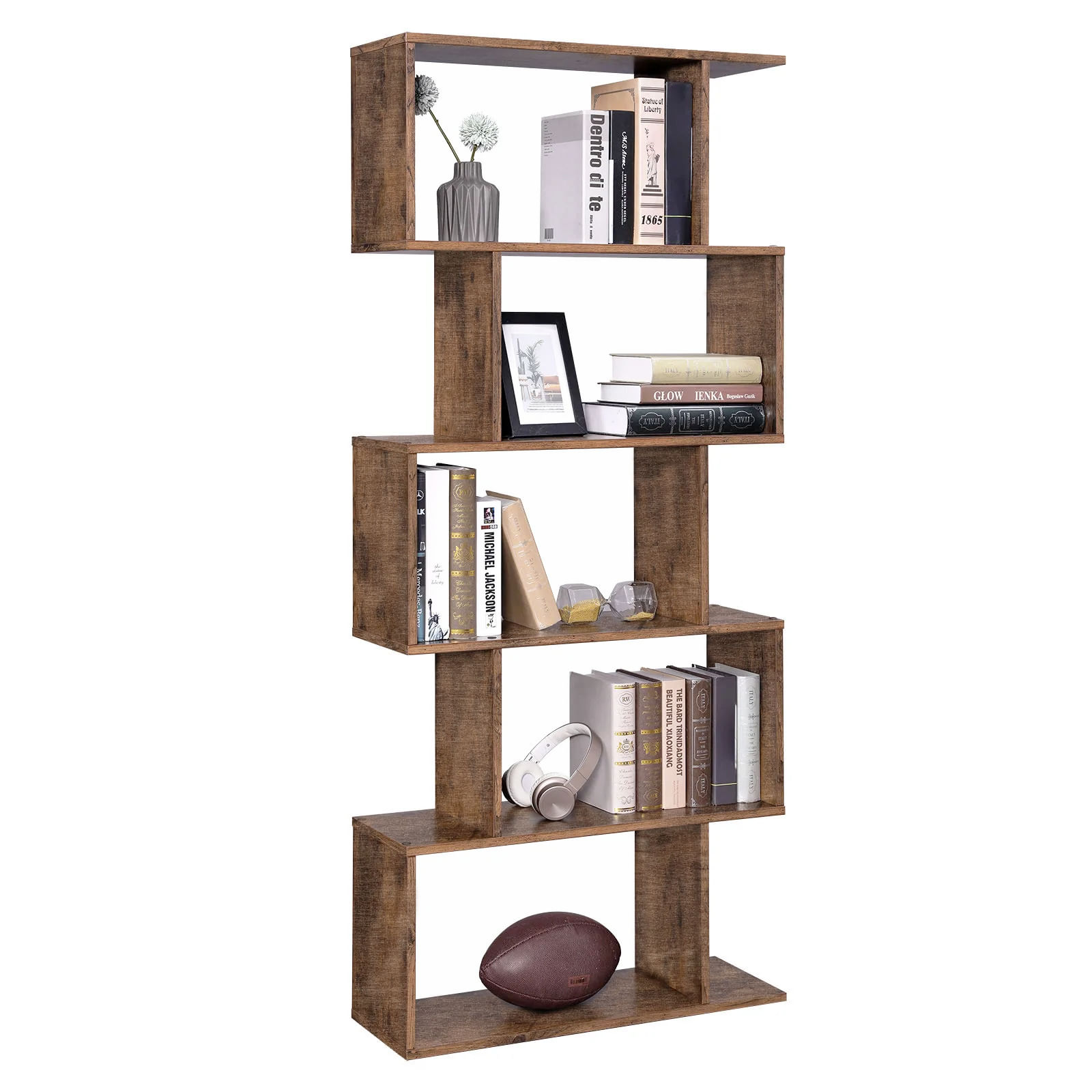 Biblioteca Zig-zag, maro, 70x24x190.5 cm - 2 | YEO