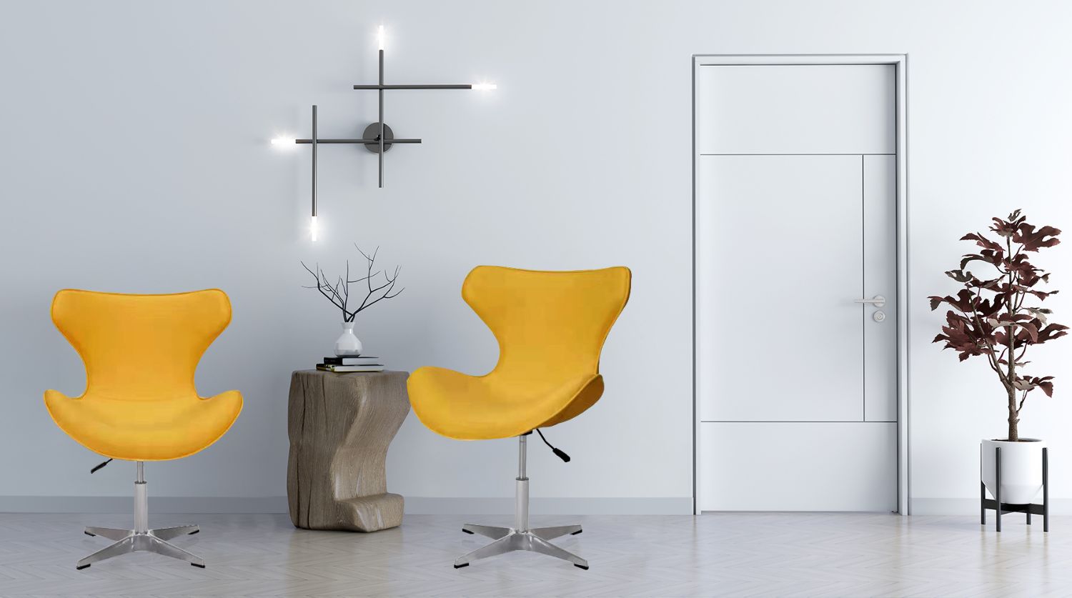 Fotoliu Dove, galben, 73x72x90.5-106.5 cm - 3 | YEO