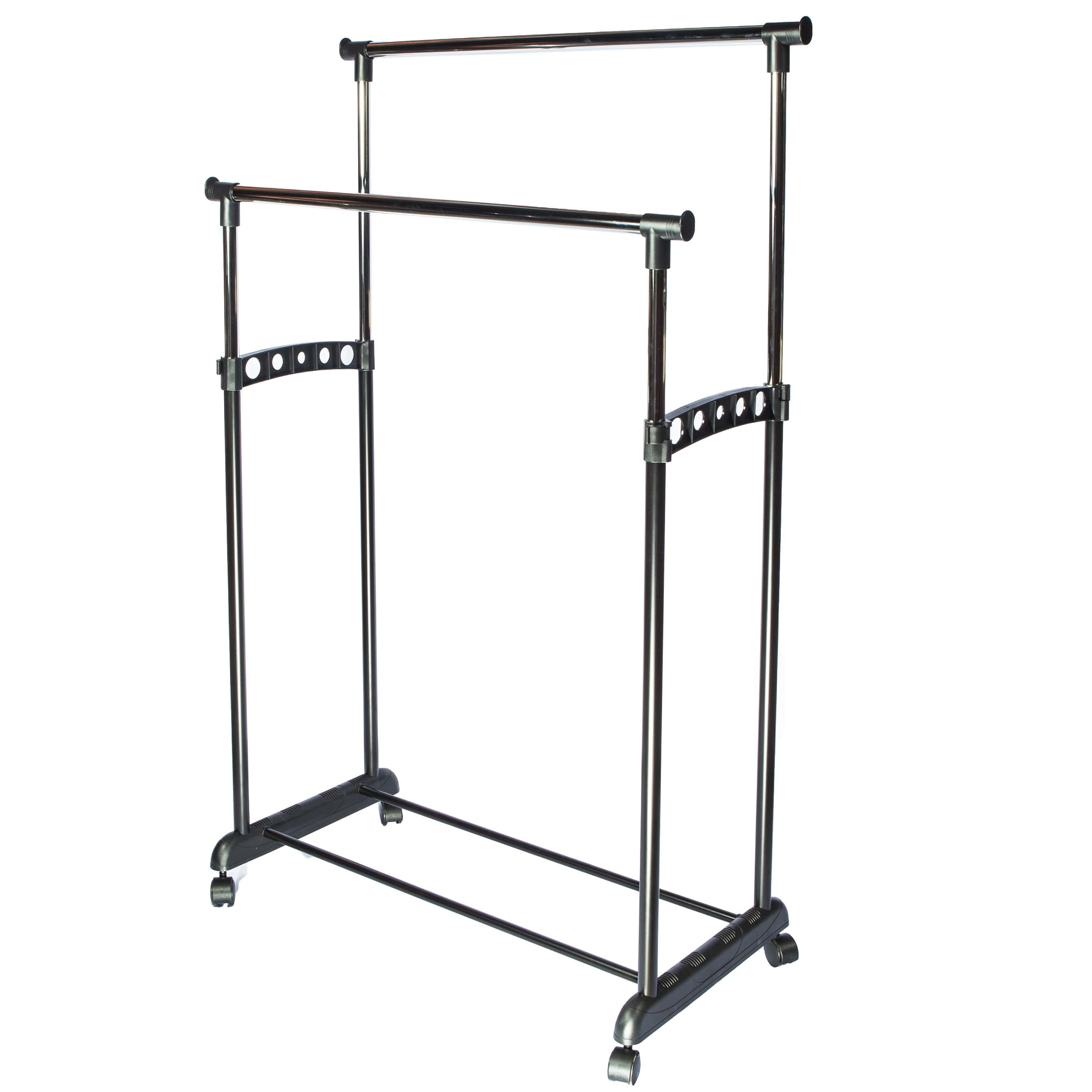 Stand haine dublu, negru, 83x43x94-168 cm - 1 | YEO