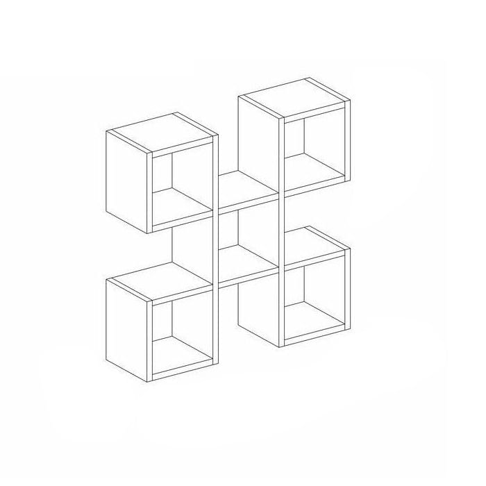 Raft de perete geometric Nora, 67.2x19.5x67.2 cm - 4 | YEO
