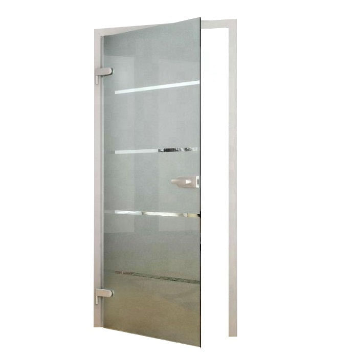 Set usa sticla batanta cu design, sablat cu design, 83.4x197.2x0.8 cm, fara toc