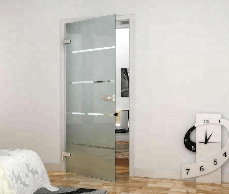 Set usa sticla batanta cu design, sablat cu design, 83.4x197.2x0.8 cm, fara toc - 1 | YEO