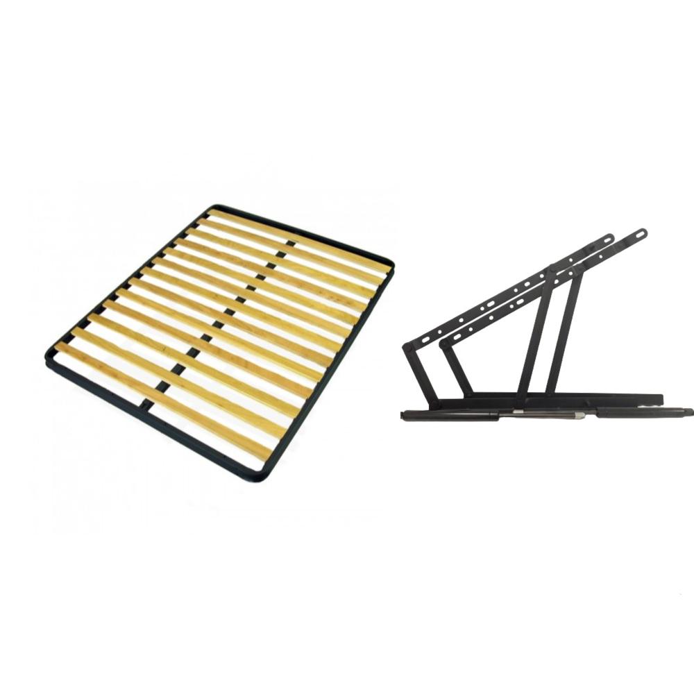Somiera pat Roma 140x200 cu sistem rabatare, cadru metal, 12 lamele 53x8mm - 2 | YEO