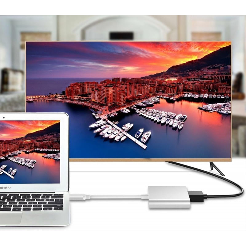 Adaptor multifunctional 3 in 1 USB-C la HDMI Techstar® ZFZ3IN1, HDMI 4K, 1 x USB 3.0, PD Port, Compatibil HD TV