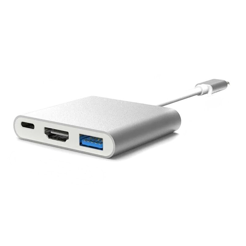 Adaptor multifunctional 3 in 1 USB-C la HDMI Techstar® ZFZ3IN1, HDMI 4K, 1 x USB 3.0, PD Port, Compatibil HD TV - imagine 6