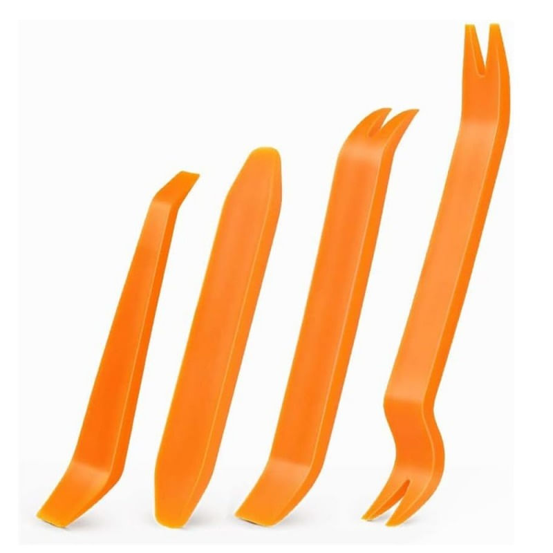 Set 4 piese pentru demontare tapiterie sau elemente auto de interior, Techstar® D0085-1, plastic, portocaliu - 2 | YEO