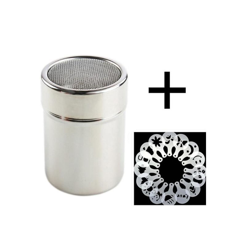 Set Sita pentru decorat cafeaua din inox + 16 forme - 1 | YEO