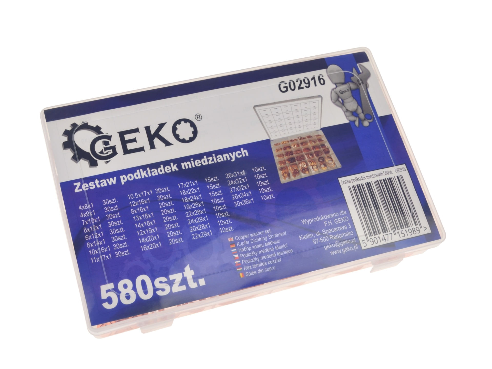 Set de saibe de cupru 580 piese, GEKO G02916 - 2 | YEO