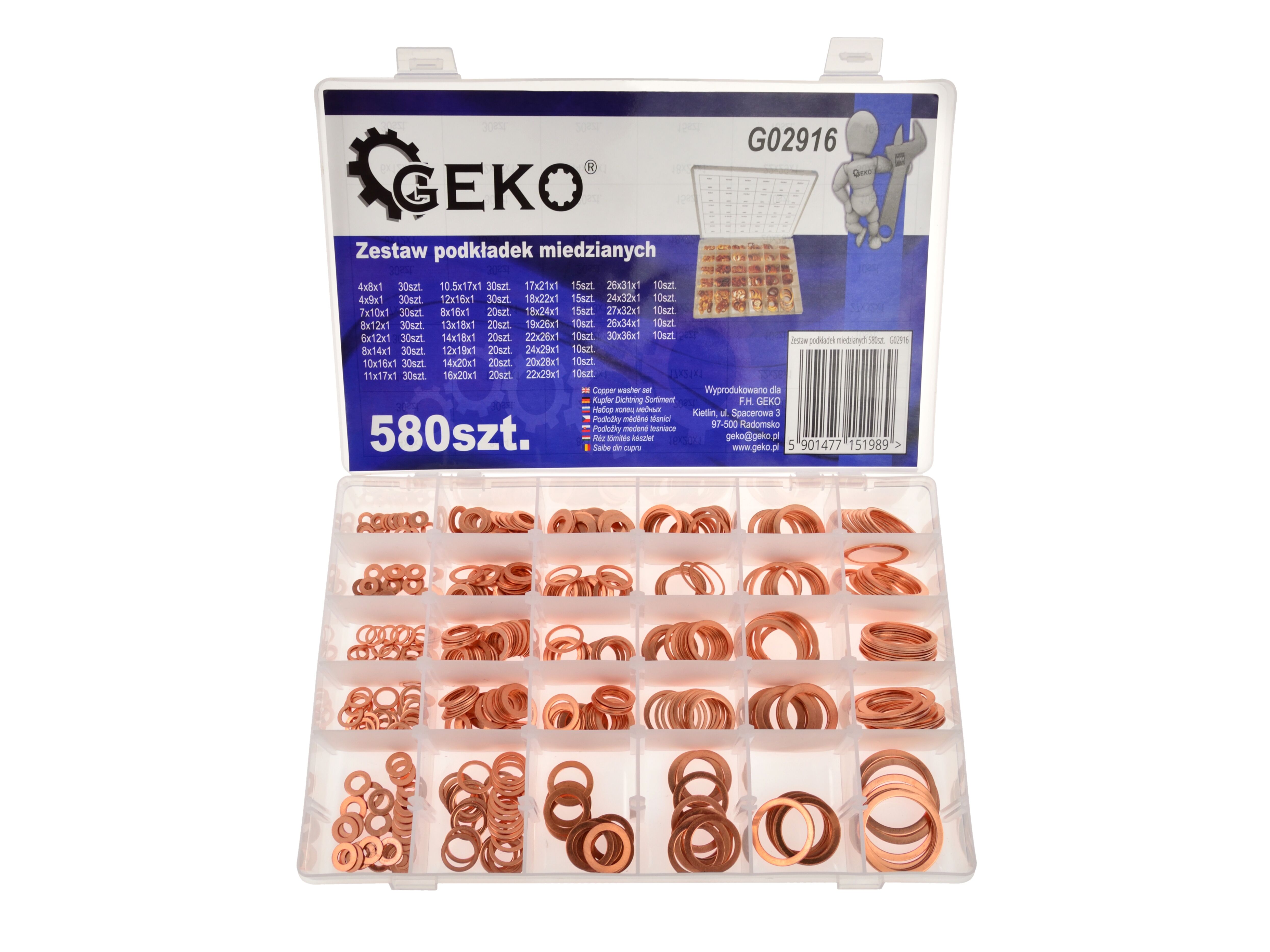 Set de saibe de cupru 580 piese, GEKO G02916 - 3 | YEO