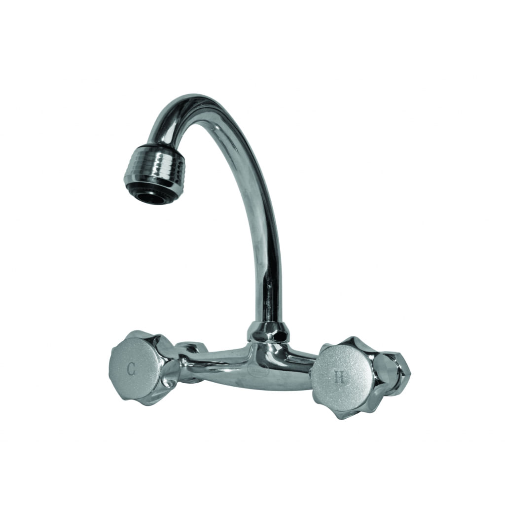 Baterie chiuveta cu aerator Top Chrome, 2 robineti, Argintiu — imaginea 2