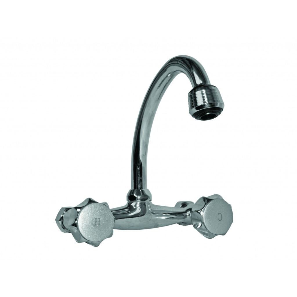 Baterie chiuveta cu aerator Top Chrome, 2 robineti, Argintiu — imaginea 3