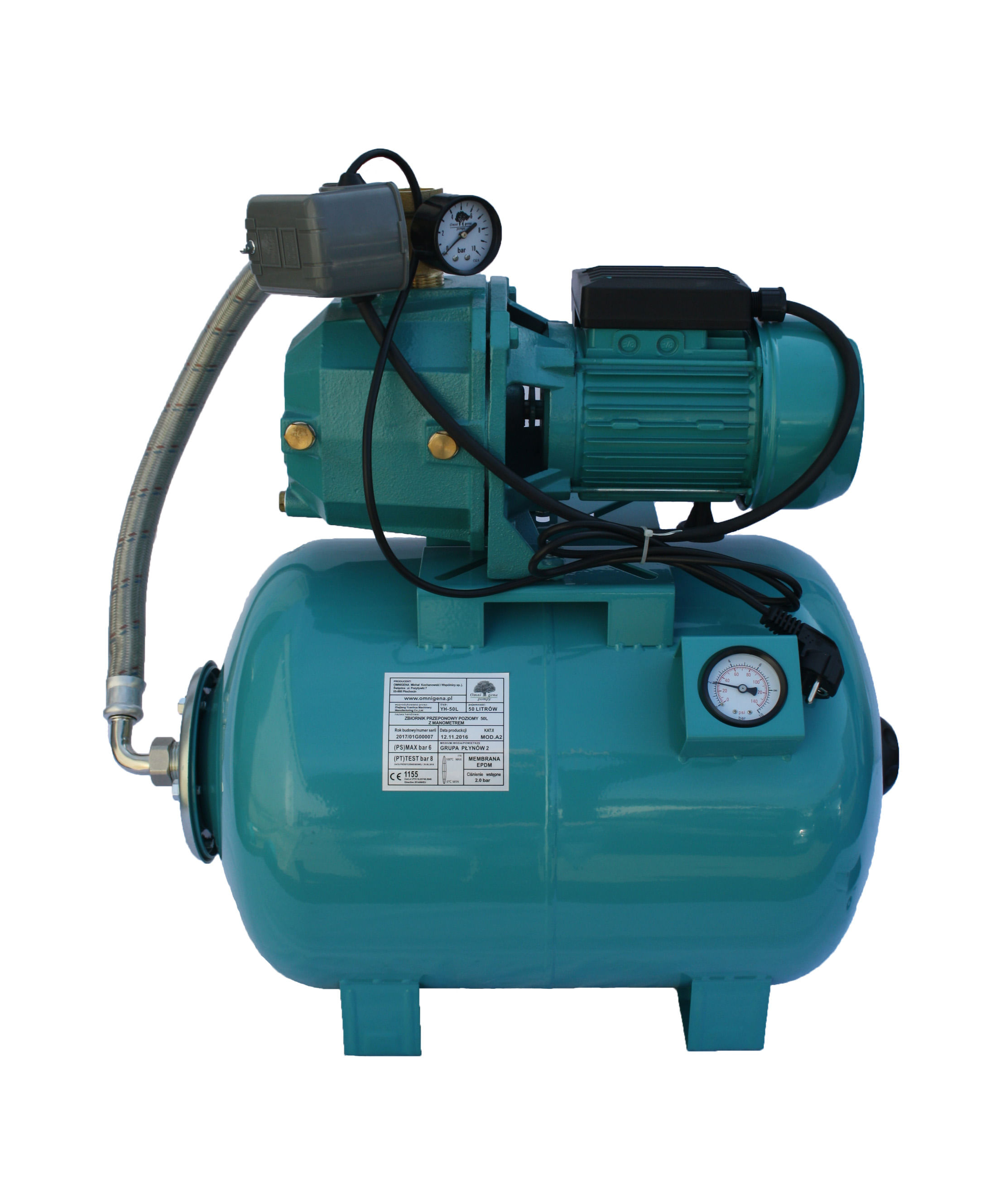 Hidrofor de mare adancime 23m cu ejector Omnigena DP355/50, rezervor 50 litri cu manometru, 0.75 kW, OM5003/50M