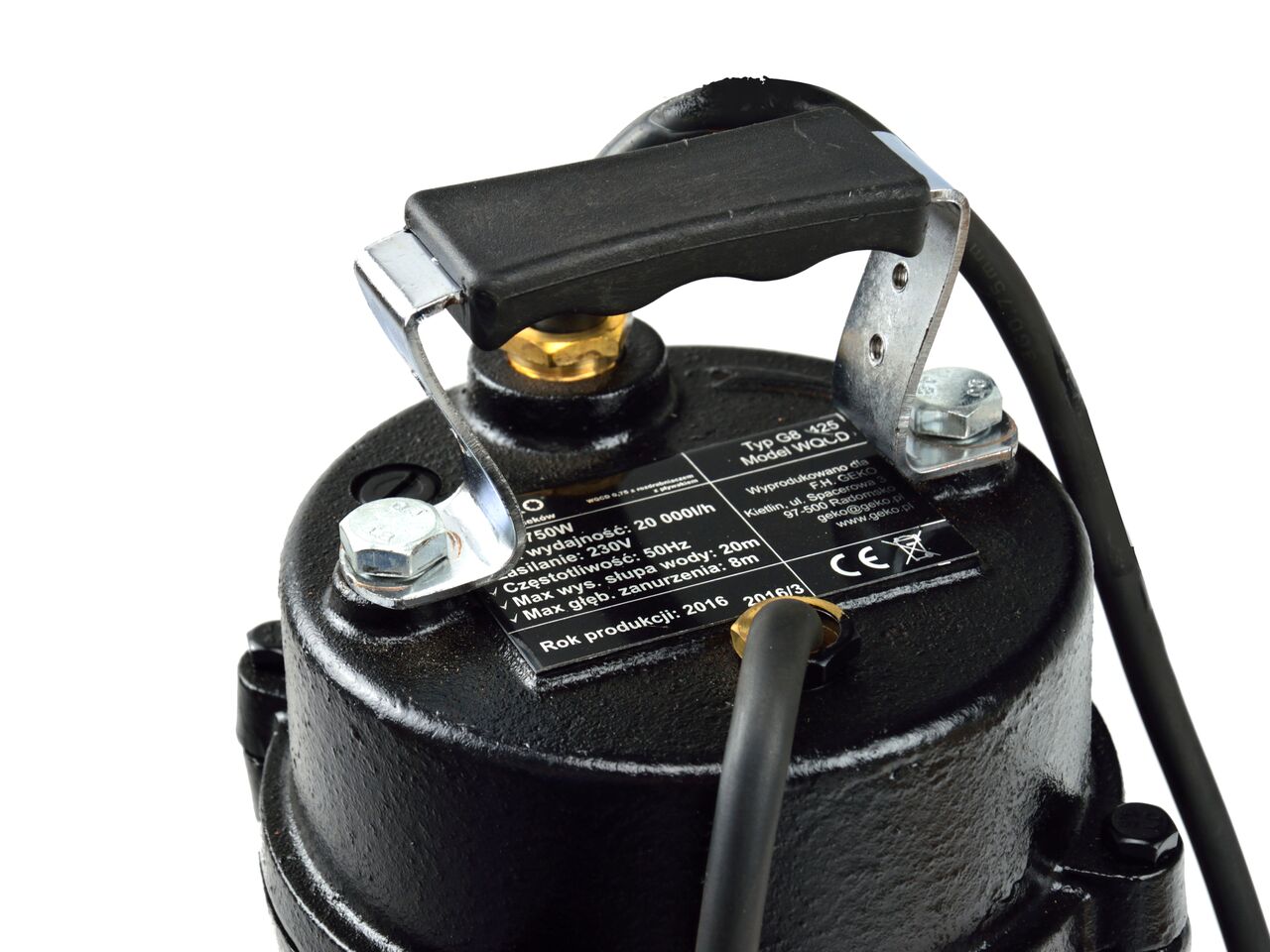 Pompa submersibila pentru apa murdara Geko WQCD 0,75, 2", 220V, 750 W — imaginea 3