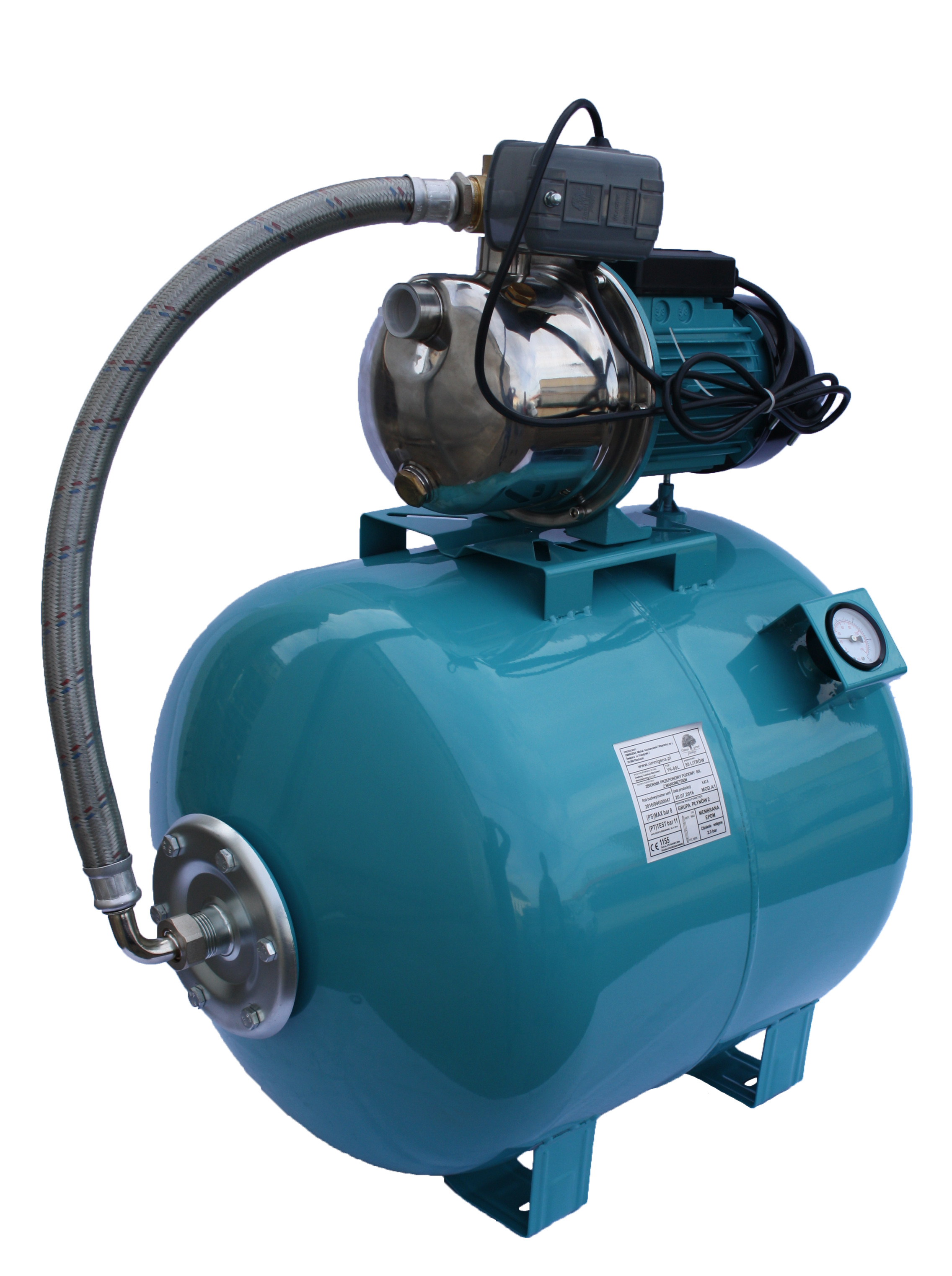 Hidrofor Omnigena JY 1000/80 rezervor 80 Litri cu manometru, 1.1 kW, OM5002/80M