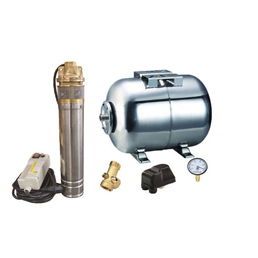 Kit complet sistem hidrofor, pompa submersibila Omnigena SKM 100/24, rezervor de 24 litri din inox, presostat, racord 5 cai, manometru