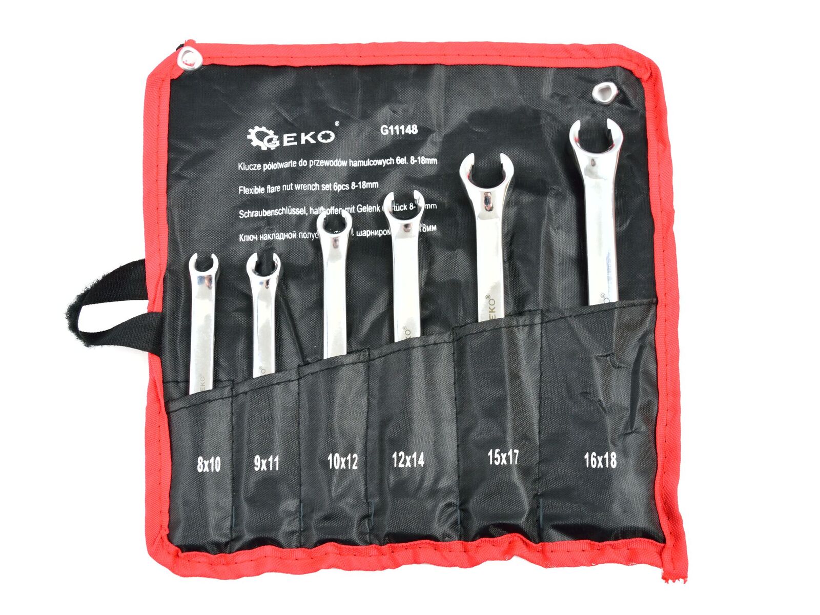 Set de chei inelare semi-deschise 6 piese, 8-18mm, GEKO G11148 — imaginea 3