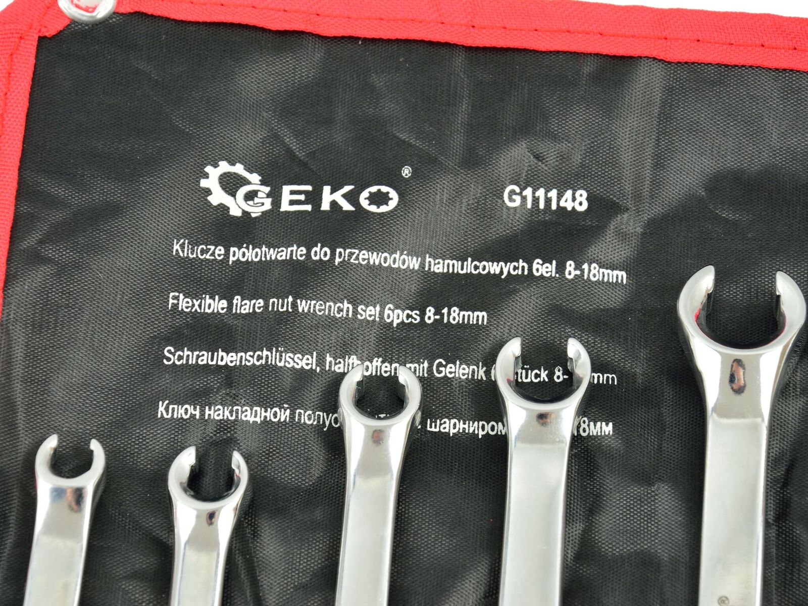 Set de chei inelare semi-deschise 6 piese, 8-18mm, GEKO G11148 — imaginea 4