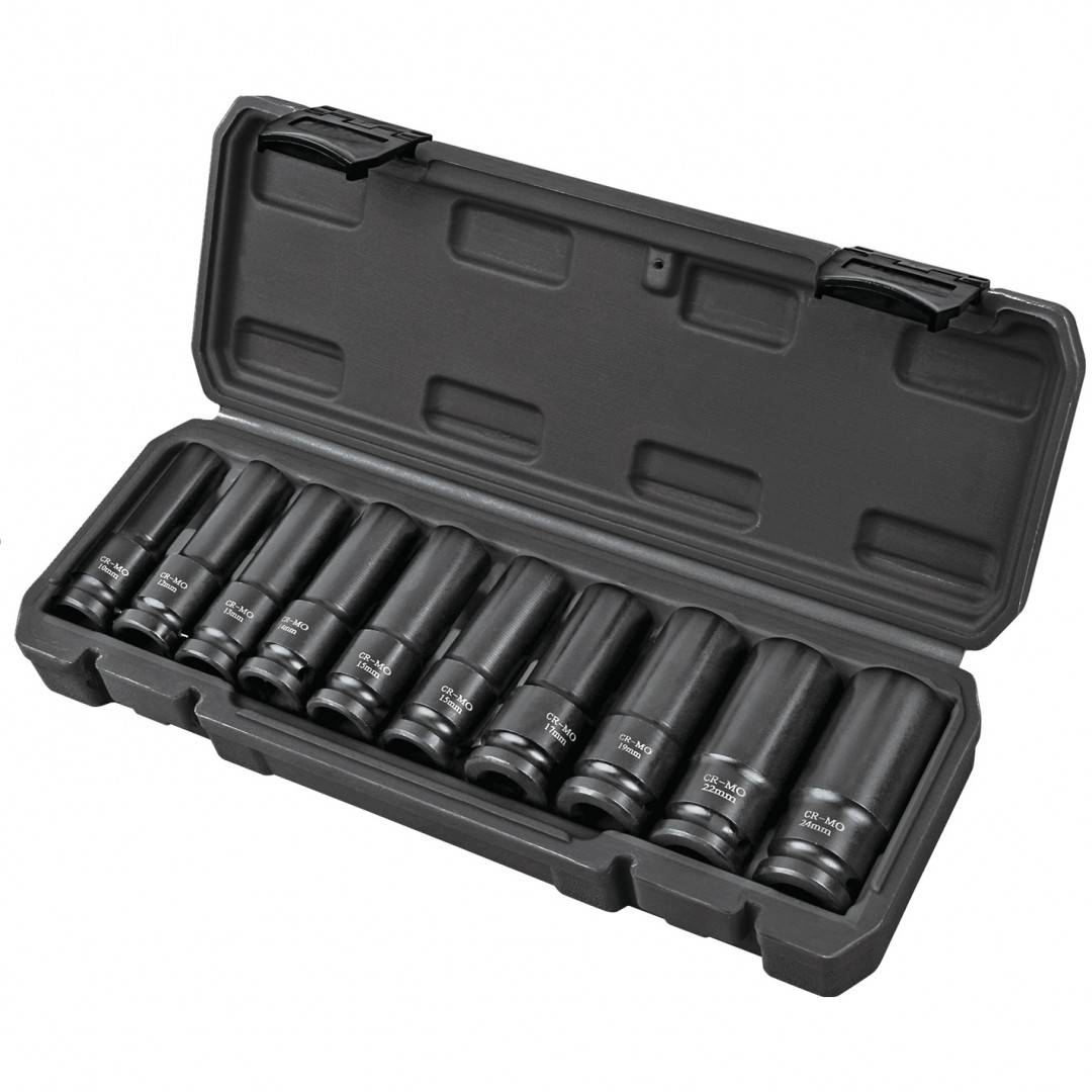 Set 10 chei tubulare lungi de impact 1/2" 10-24mm TMP — imaginea 2