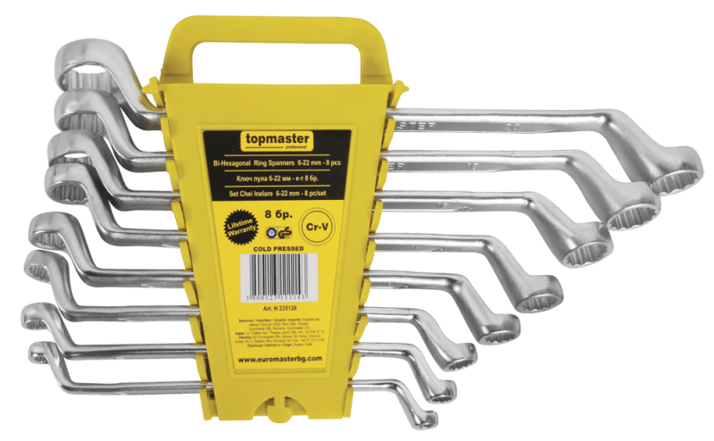 Chei inelare cu cot 6x22mm, 8 piese CR-V PRESS, Topmaster 235126 — imaginea 2