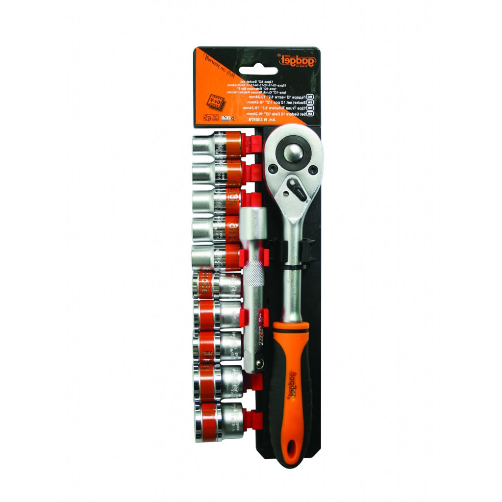 Set 12 tubulare cu antrenor, 1/2", 10-24mm, CR-V, Gadget — imaginea 3