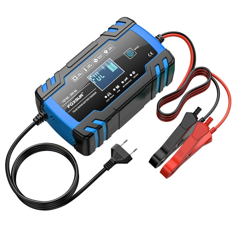 Incarcator Baterie Auto Cu Microprocesor Foxsur B0228-L, 12/24V, 4/8A, Display LCD, Functie De Reparare Cu Puls - 4 | YEO
