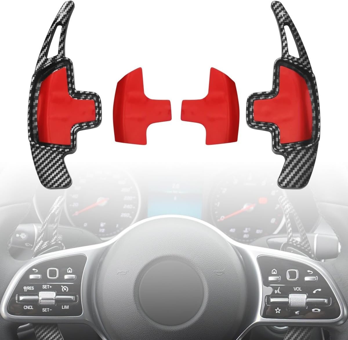 Set Extensii Padele Volan Schimbator Viteze, Compatibile cu Mercedes-Benz A-Class W176, B-Class W246, C-Class - 4 | YEO