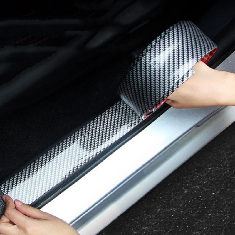 Banda Protectie Design Pentru Usa, Prag, Bara Tuning Auto Interior/Exterior Universala din Cauciuc Model Fibra de - imagine 5