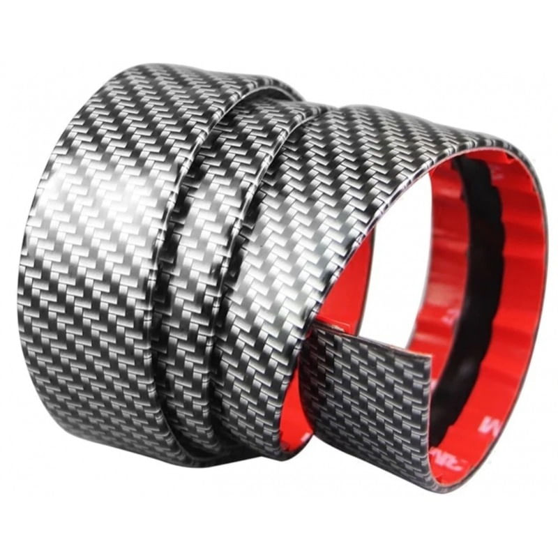 Banda Protectie Design Pentru Usa, Prag, Bara Tuning Auto Interior/Exterior Universala din Cauciuc Model Fibra de - imagine 8