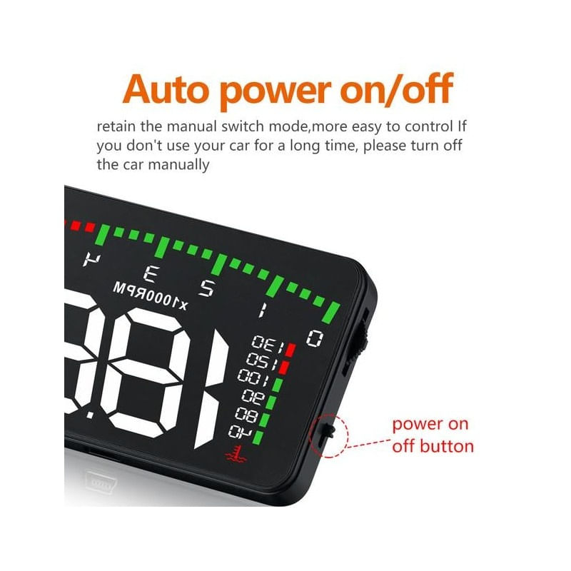 Ecran HUD Techstar® Head-Up Display, Proiector Parbriz, Afisare Multiple Informatii, Conexiune OBD2