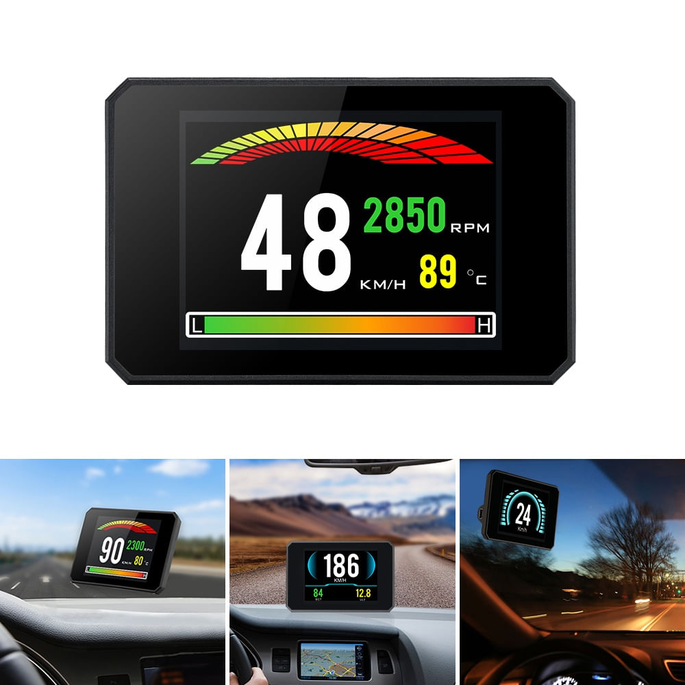 Sistem Monitor Auto Techstar P16 OBD2 HUD, Afisaj Head-Up Display pentru Monitorizare Viteza, RPM si Performanta Auto - 3 | YEO