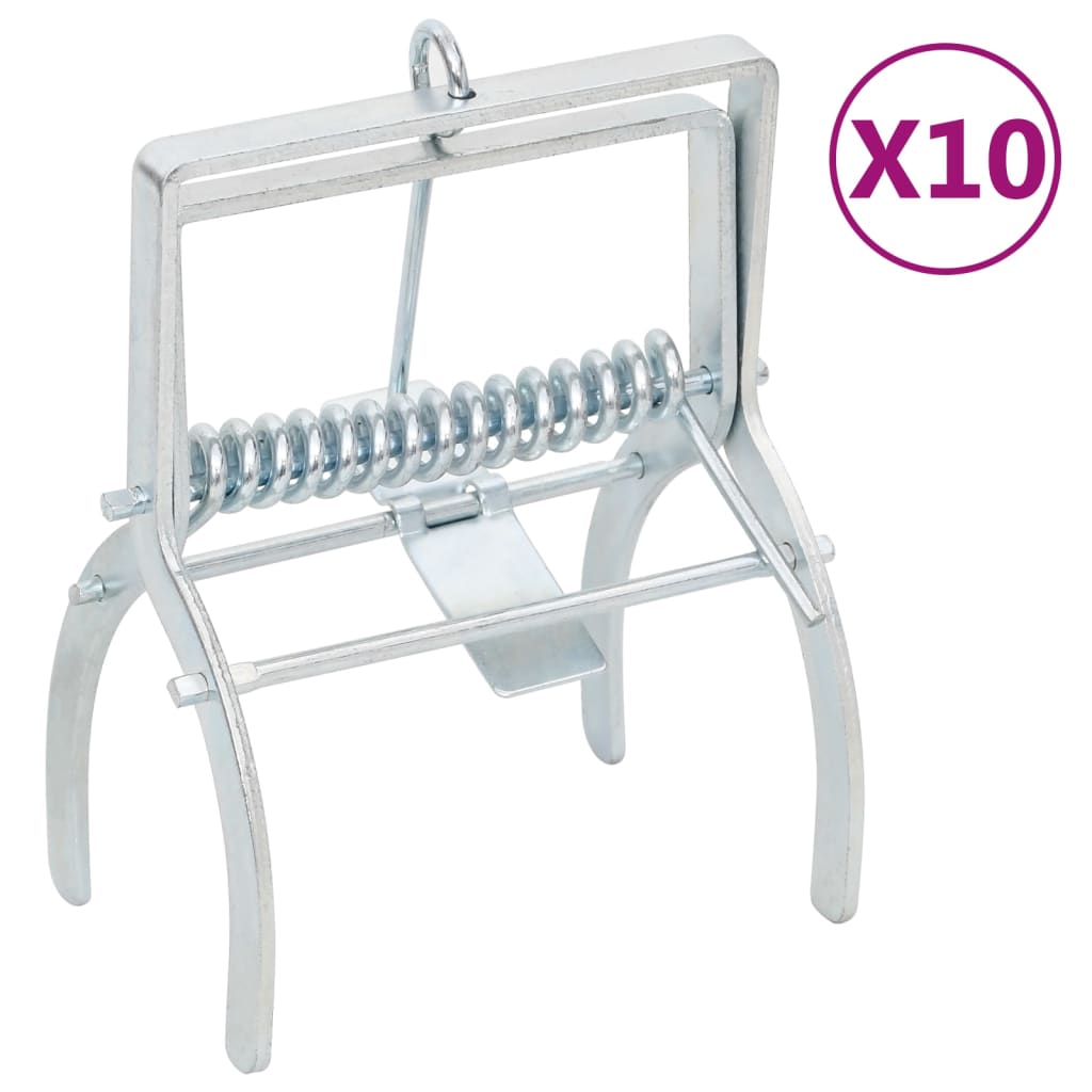 Capcane pentru cartite, 10 buc., argintiu, otel galvanizat