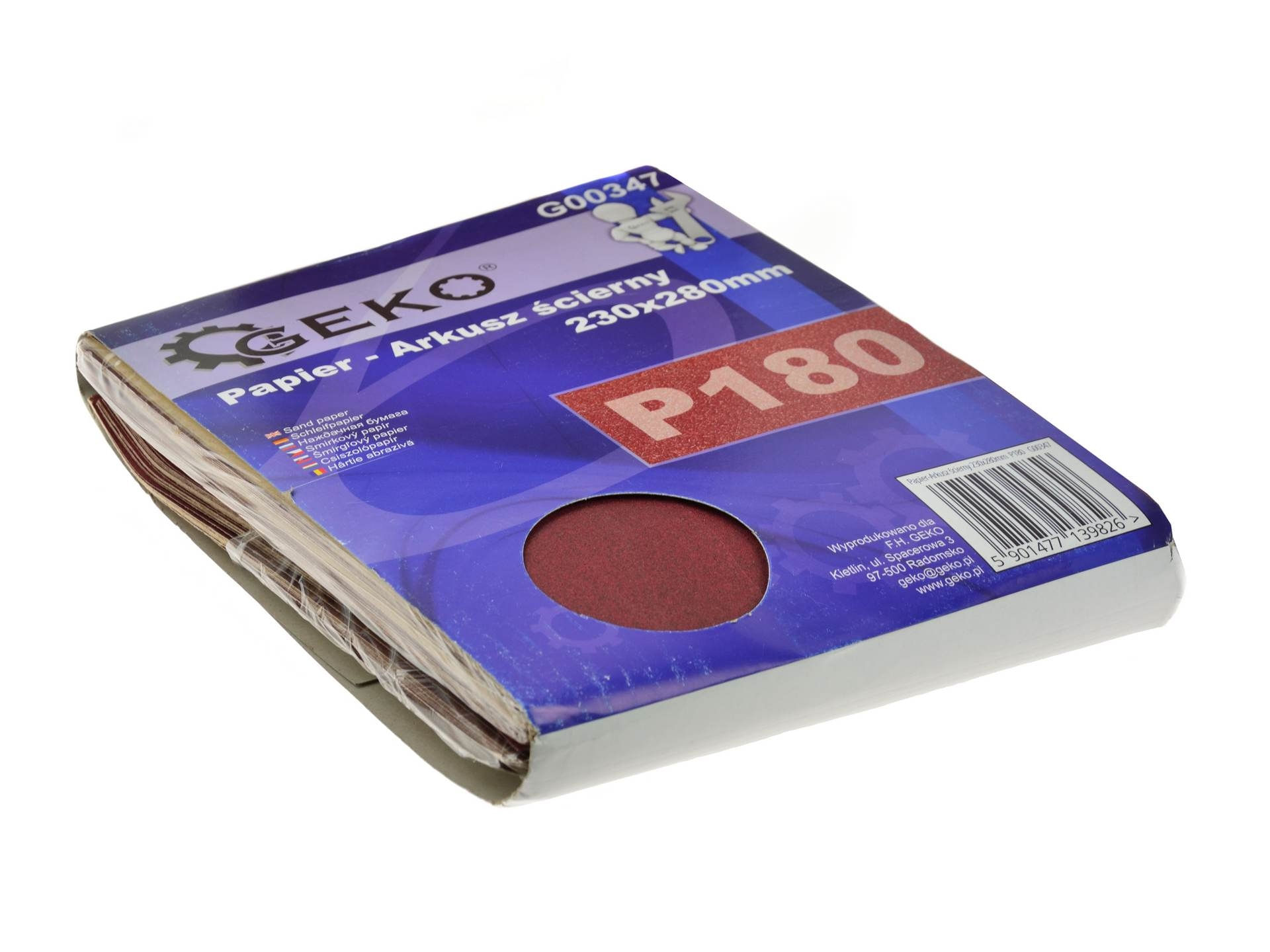 Set foi abrazive, 230x280mm, P180, 100 elemente, GEKO G00347