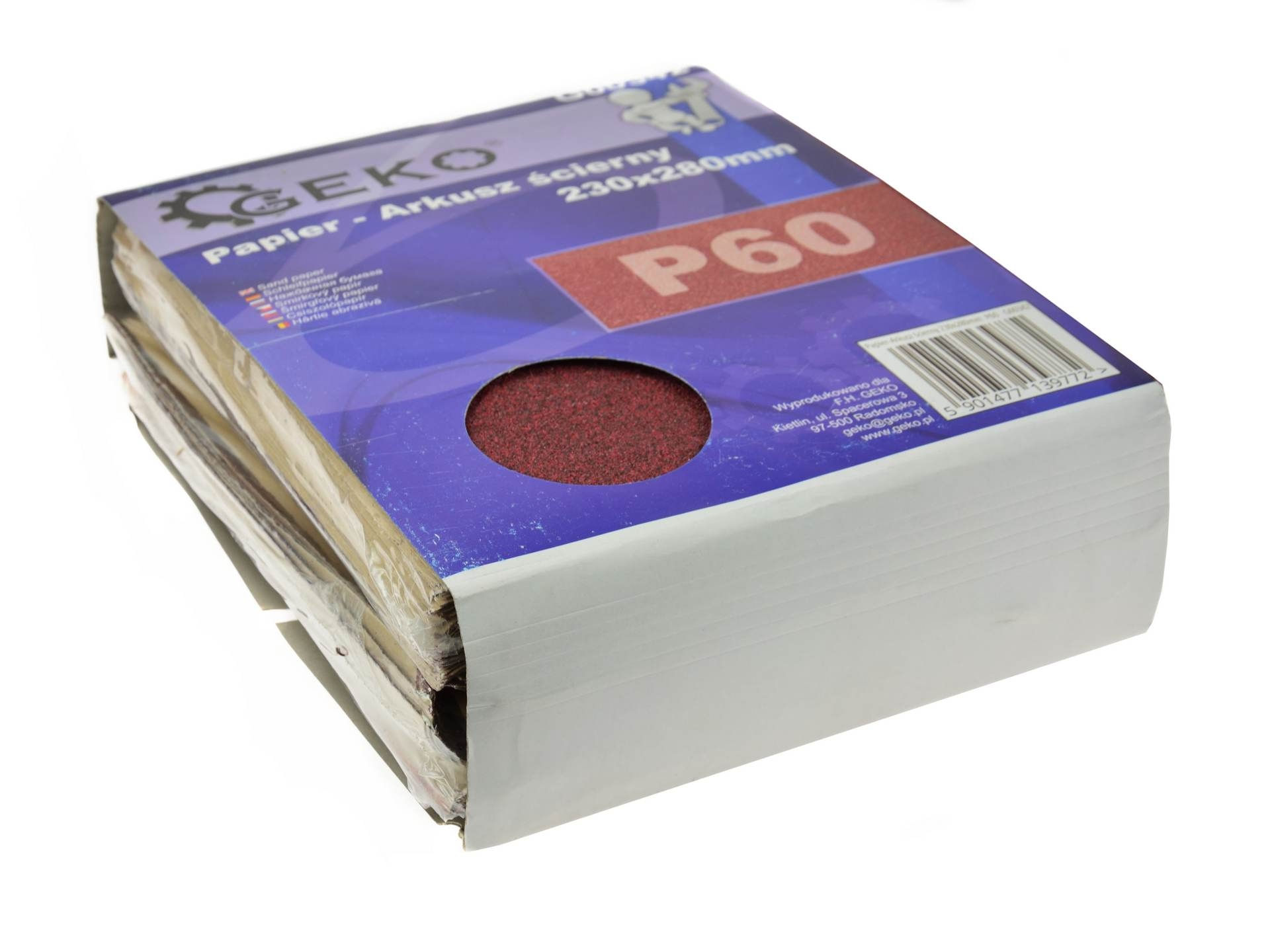 Set foi abrazive, 230x280mm, P60, 100 bucati, GEKO G00342