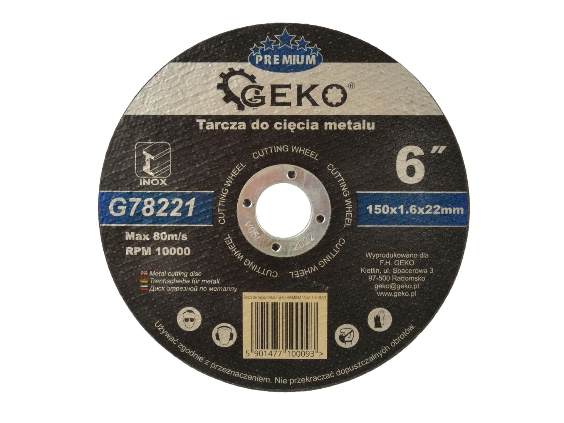 Disc de taiere 150x1.6mm, GEKO PREMIUM G78221 - 2 | YEO