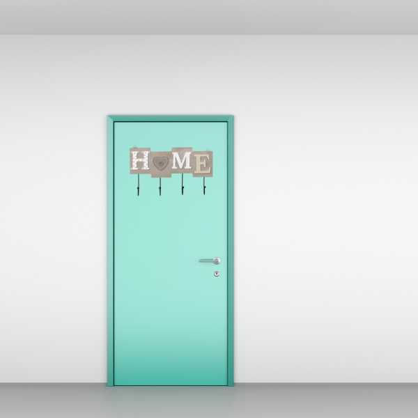Cuier Mercaton din Lemn cu 4 Carlige Metalice, Model Home, 28 x 16.5 cm, Gri — imaginea 2