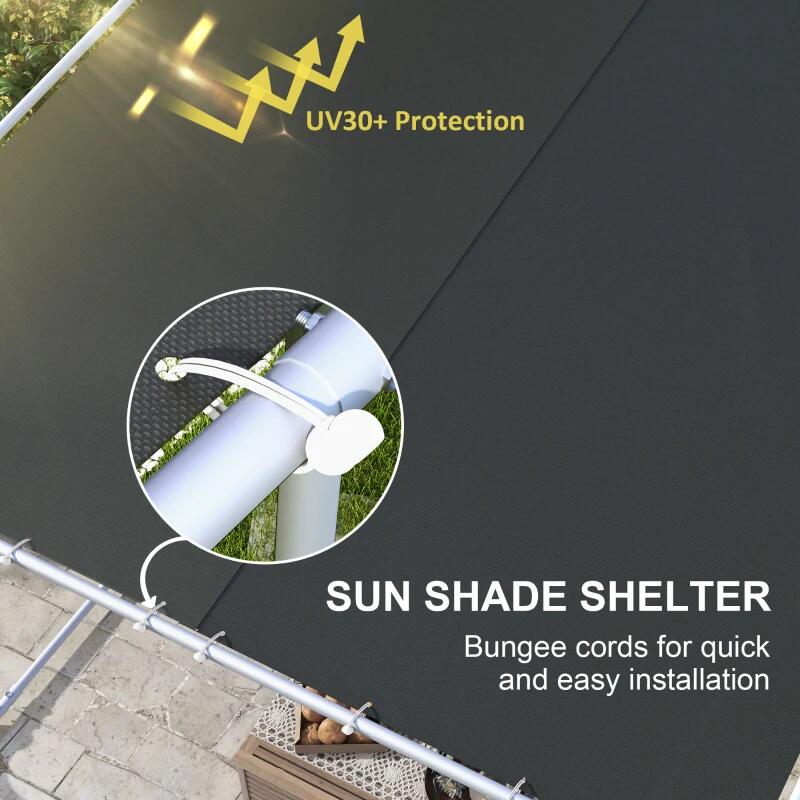 Pavilion pentru gradina/terasa, cu roti, cadru metalic, pliabil, negru, 3.02x3.02x2.5 m — imaginea 3