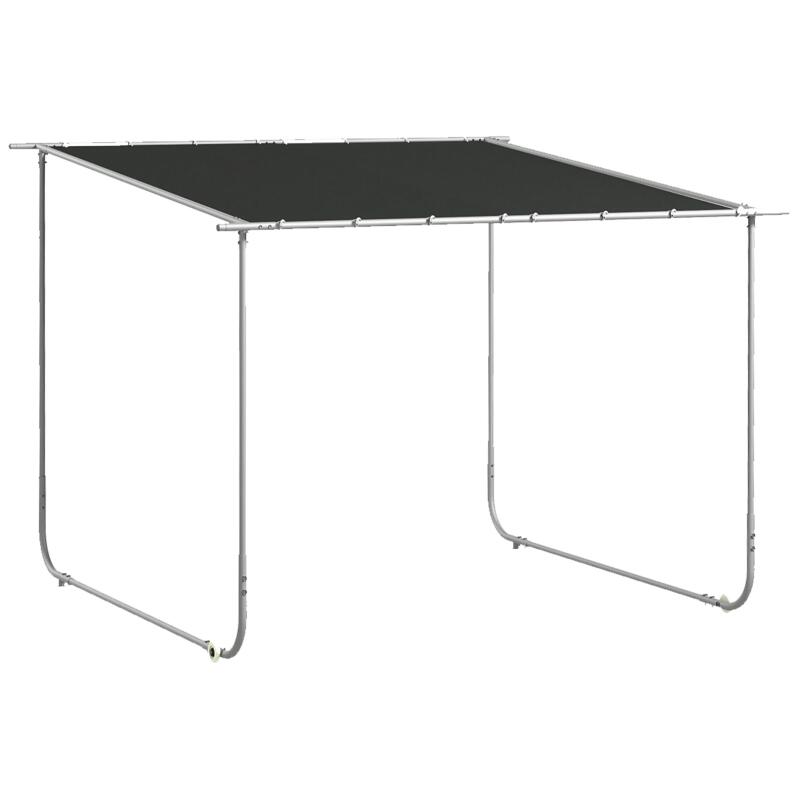Pavilion pentru gradina/terasa, cu roti, cadru metalic, pliabil, negru, 3.02x3.02x2.5 m — imaginea 5