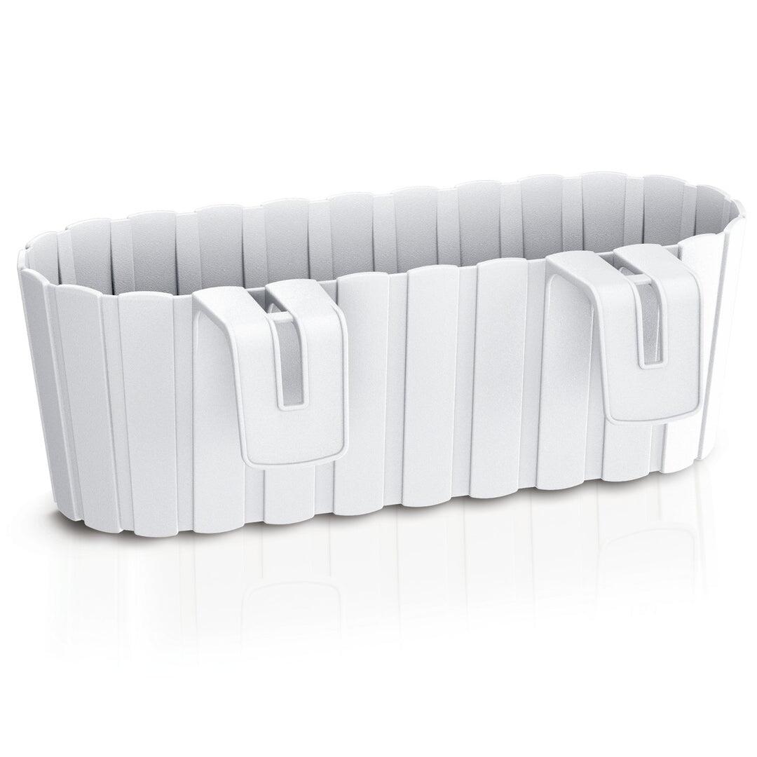 Set 4 jardiniere decorative cu suport de plastic, alb, 4.9 L, 38.3x21.2x13 cm, Boardee Hook - 1 | YEO