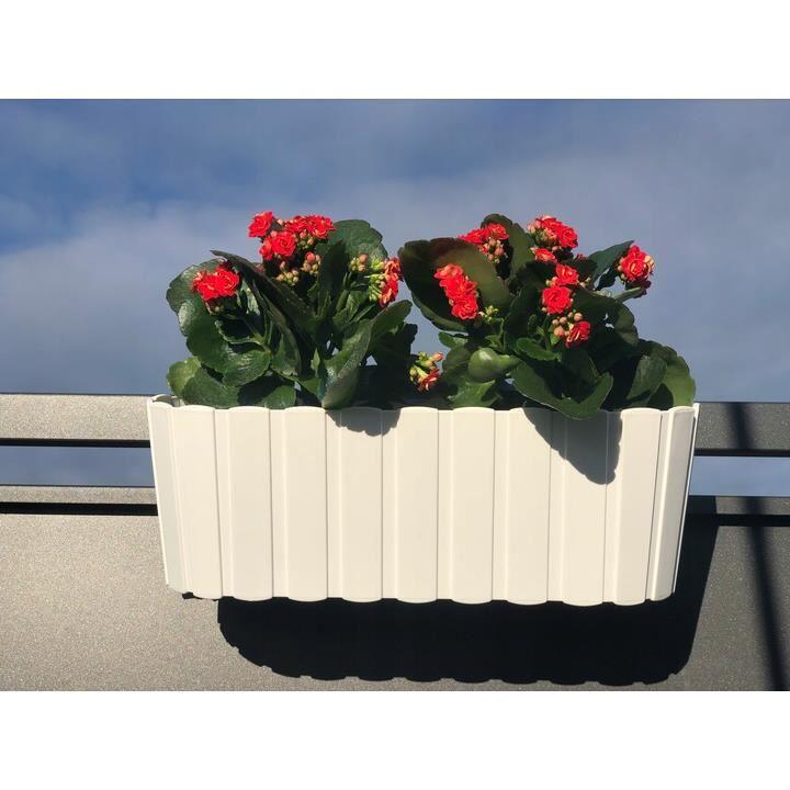 Set 4 jardiniere decorative cu suport de plastic, alb, 4.9 L, 38.3x21.2x13 cm, Boardee Hook - 2 | YEO