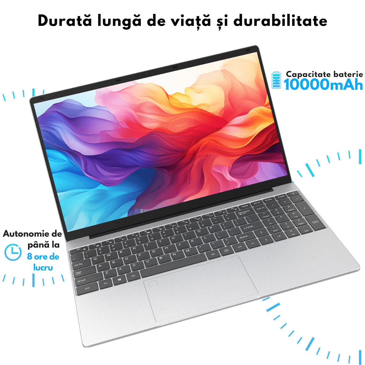 Laptop Ultra-Performant 15.6” IPS FHD (1920x1080), Intel N95 (12th Gen) pana la 3.4GHz, 8GB RAM, 256GB SSD, Windows 11