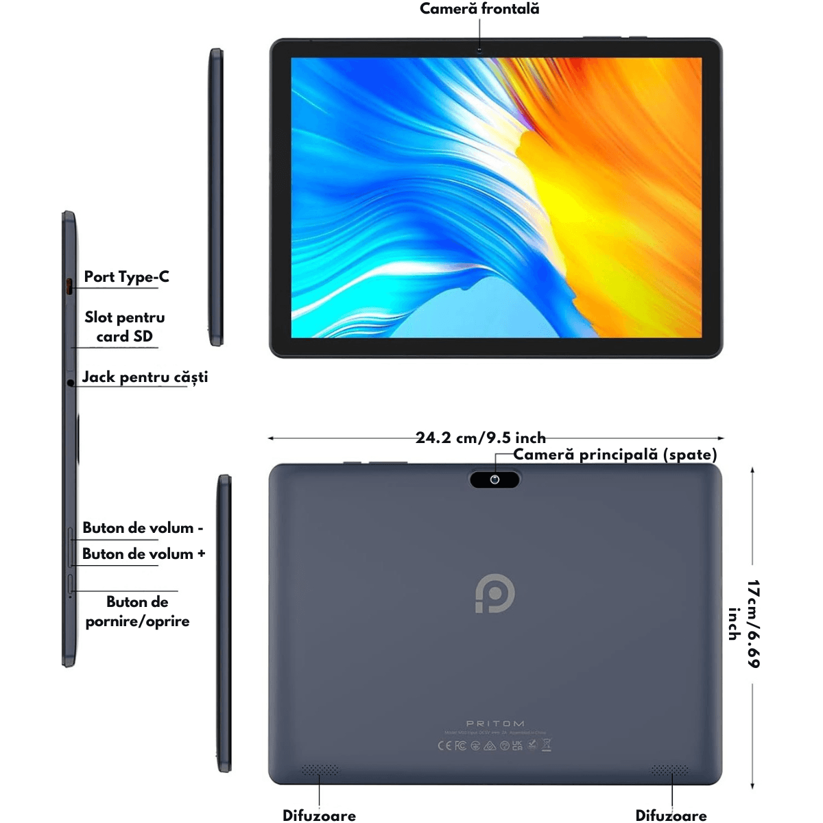Tableta 10 Inchi VisionHub® Tronpad - Android 13, Performanta Rapida, Ecran HD IPS, Android 13, 64GB Stocare, 4GB RAM - 3 | YEO