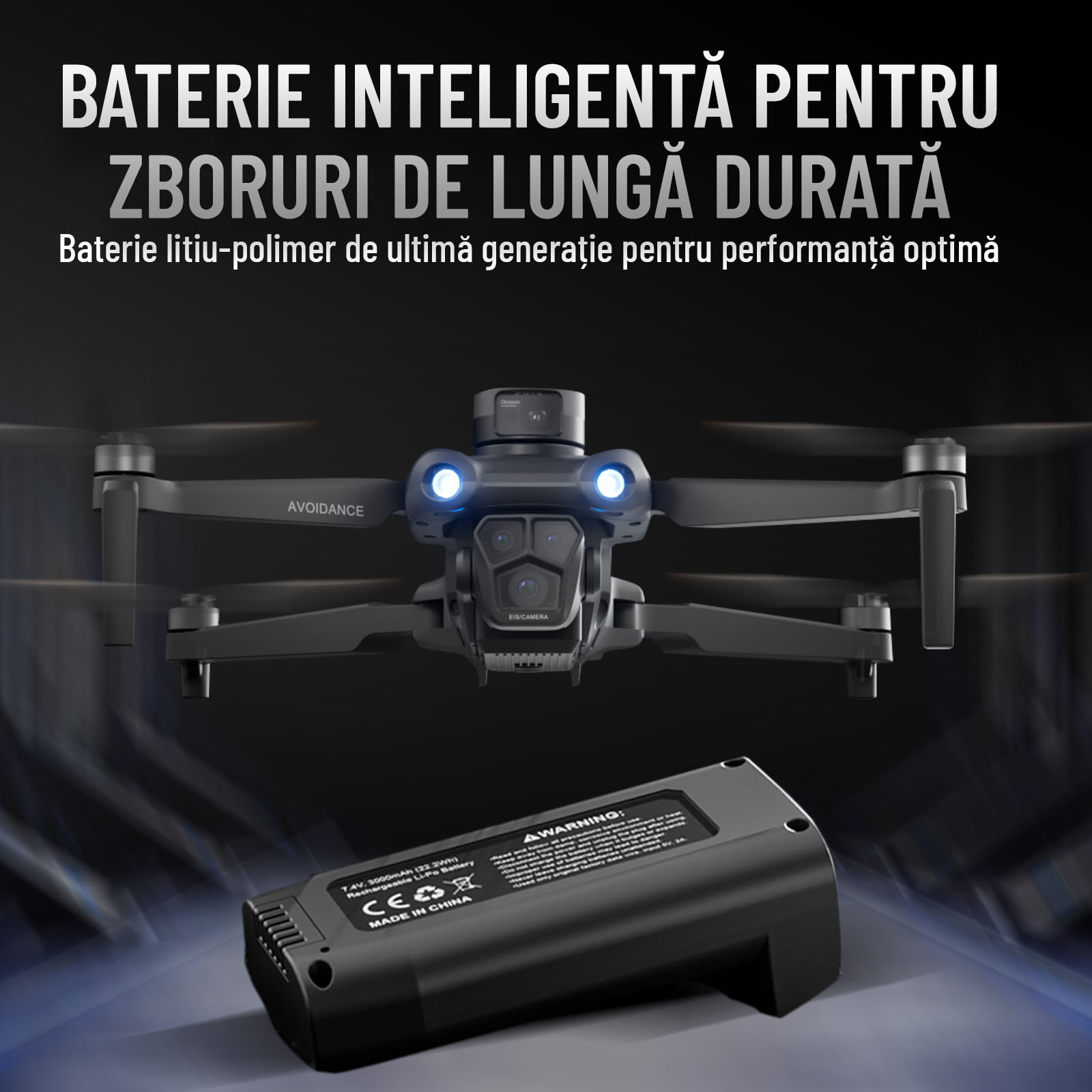 Drona Nivazo U33 Max, cu 2 acumulatori 3000mAh, follow me, functie de evitarea obstacolelor, autonomie pana la 29 minute - imagine 7