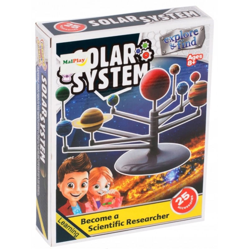Joc educational Malplay Sistemul solar 3D fosforescent pentru asamblat cu 25 accesorii pentru copii - imagine 2